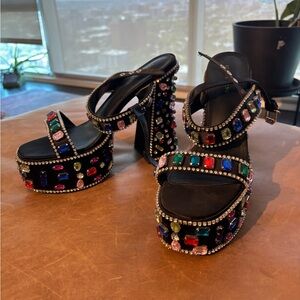 Azalea Wang Bejeweled black platform heels - Taylor Swift Eras Tour